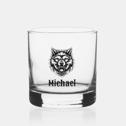 The Wolf Personalized Whisky Glas (Voorkant)