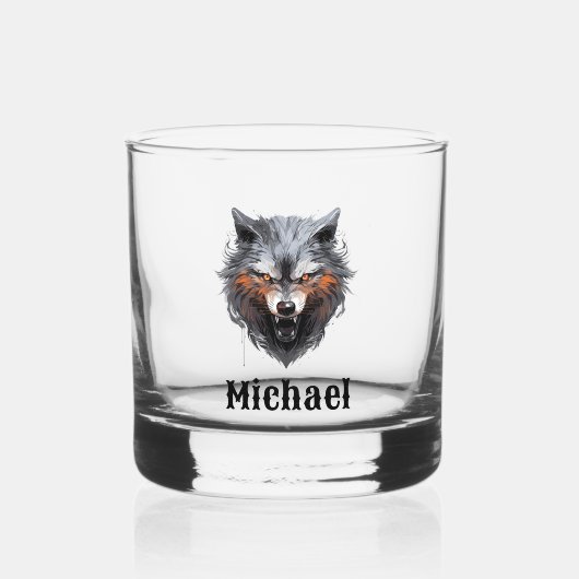 The Wolf Personalized Whisky Glas (Voorkant)