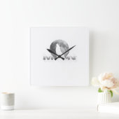 the wolf`s cry under the full moon vierkante klok (Huis)