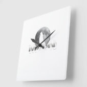 the wolf`s cry under the full moon vierkante klok (Hoek)