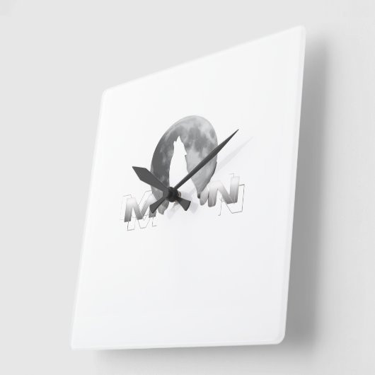 the wolf`s cry under the full moon vierkante klok (Hoek)