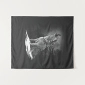 The wolf's breast in nature at night wandkleed (Voorkant (horizontaal))