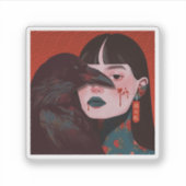 The Woman and the crow Sticker (Voorkant)