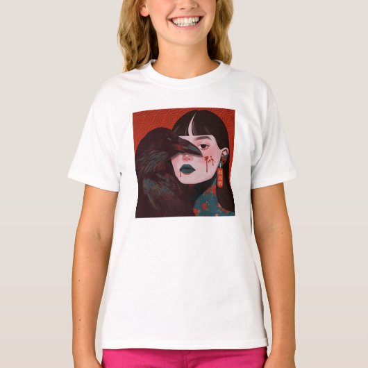 The Woman and the crow T-shirt (Voorkant)