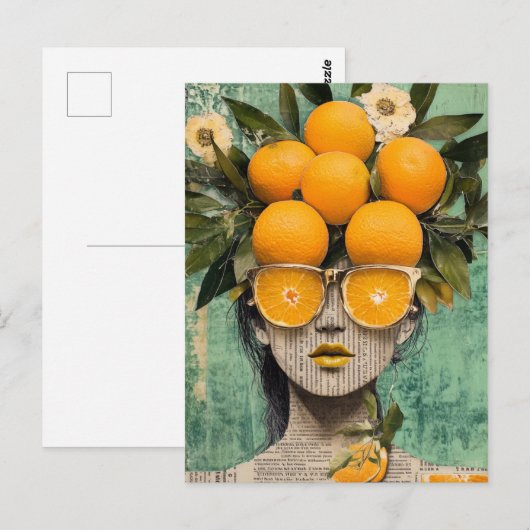 The Woman and the Oranges Collage Briefkaart (Voorkant / Achterkant)