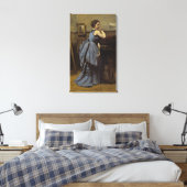 The Woman in Blue Canvas Afdruk (Insitu (Slaapkamer))