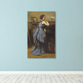 The Woman in Blue Canvas Afdruk (Insitu (Houten vloer))