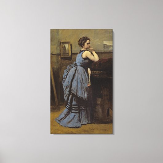 The Woman in Blue Canvas Afdruk (Voorkant)