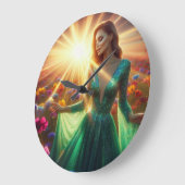 The Woman in the Green Dress on a Large Wall Clock Grote Klok (Hoek)