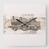 The wonderful age of steam locomotion vierkante klok (Voorkant)