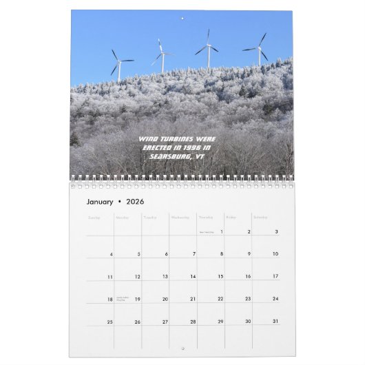 The Wonderful World of Wind Turbines Wall Calendar Kalender (Jan 2026)