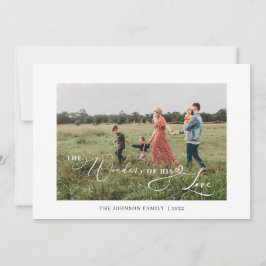 The Wonders of his Love Photo Typography Red Feestdagenkaart