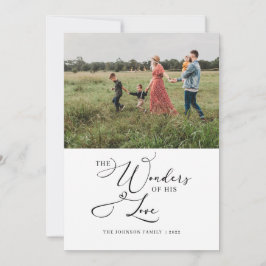 The Wonders of Zijne Liefde Foto Typografie Modern Feestdagenkaart