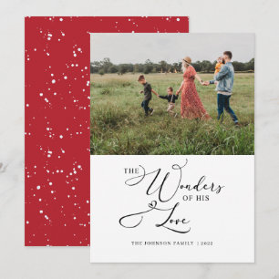 The Wonders of Zijne Liefde Foto Typografie Modern Feestdagenkaart