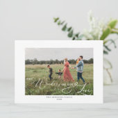 The Wonders of zijne Love Photo Script Feestdagenkaart (Staand voorkant)