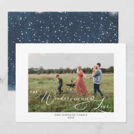 The Wonders of zijne Love Photo Script Snowy Feestdagenkaart