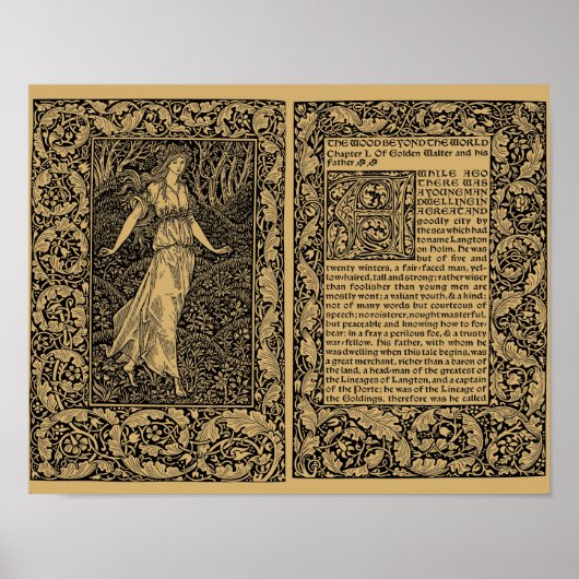 The Wood Beyond the World van William Morris Poster (Voorkant)