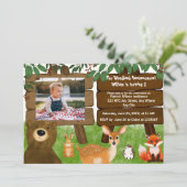 The Woodland Calling All Forest Animals Birthday  Kaart (Staand voorkant)