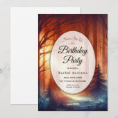 The Woodland Spell of Fall Birthday Party Kaart (Voorkant / Achterkant)