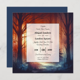 The Woodland Spell of Falling Leaves Wedding Kaart