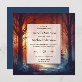 The Woodland Spell of Falling Leaves Wedding Kaart