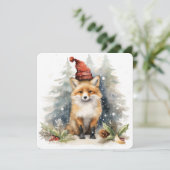 The Woodlawn Collection: Christmas Fox Feestdagenkaart (Staand voorkant)