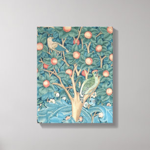 The Woodpecker Tapestry, detail van de houtpeckers Canvas Afdruk
