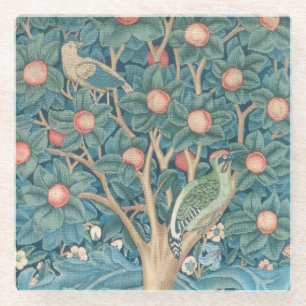 The Woodpecker Tapestry, detail van de houtpeckers Glazen Onderzetter