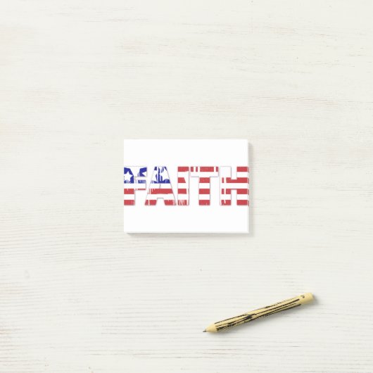 The word " Faith" with American flag Post-it® Notes (Op bureau)