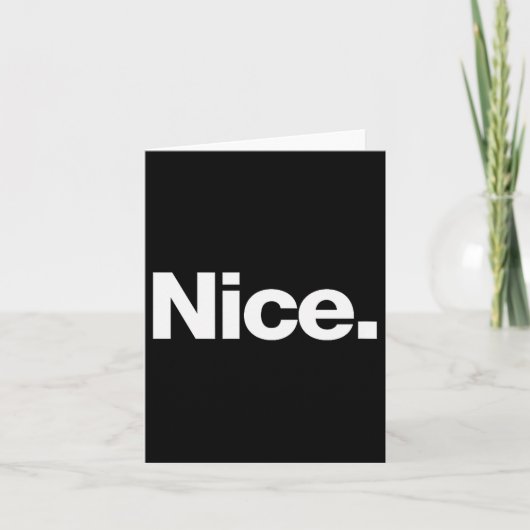 The Word Nice _ A Christmas Design That Says Nice  Kaart (Voorkant)
