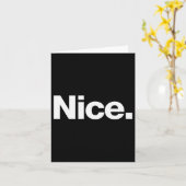 The Word Nice _ A Christmas Design That Says Nice  Kaart (Gele Bloem)