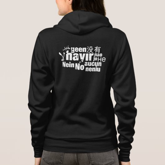 The word "No" in different languages Hoodie (Achterkant)