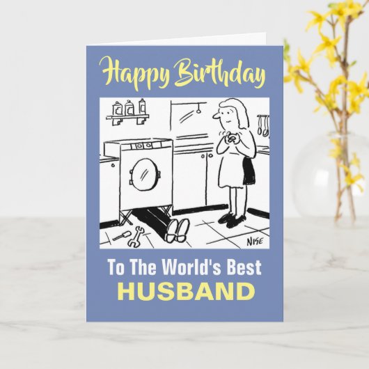 The Word's Best Handyman Husband Kaart (Gele Bloem)