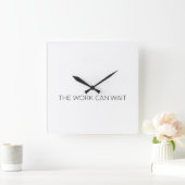 The Work Can Wait Minimalist Modern Wall Clock Vierkante Klok (Huis)