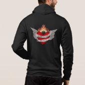 The WORK LOVE BALANCE back Script & Wing design Hoodie (Achterkant)