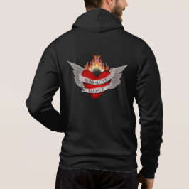 The WORK LOVE BALANCE back Script & Wing design Hoodie