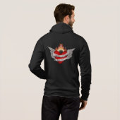 The WORK LOVE BALANCE back Script & Wing design Hoodie (Achterkant volledig)
