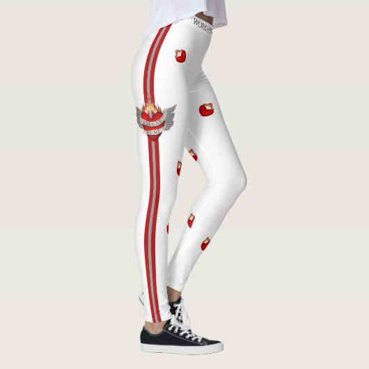 The WORK LOVE BALANCE Passion Heart and Flame Leggings (Rechts)