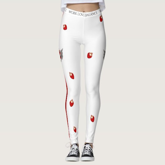 The WORK LOVE BALANCE Passion Heart and Flame Leggings (Voorkant)