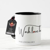 The WORK LOVE BALANCE script w/compass heart mini Mok