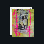 The Working Men Mixed Media Collage Briefkaart<br><div class="desc">A mixed media collage made and photographed by Angelandspot in the year 2026 with vintage images from a working book from the 1950s era combined with some other papers and paints</div>