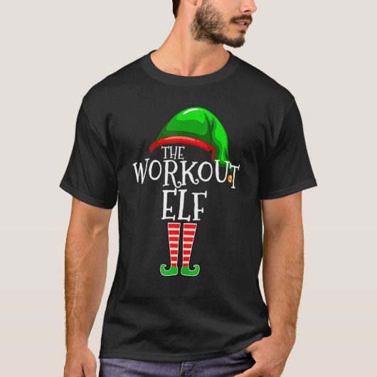 The Workout Elf Group Matching Family Christmas Fo T-shirt (Voorkant)