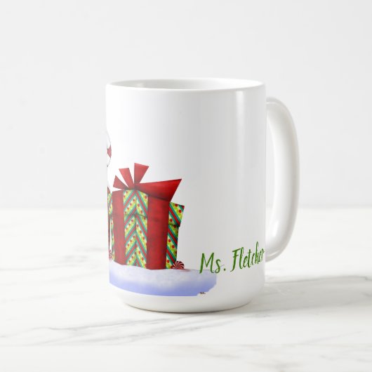 The Workshop Kerstmis Whimsey CUSTOM NAME Koffiemok (Voorkant rechts)