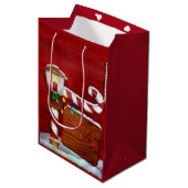 The Workshop Kerstmis Whimsey Medium Cadeauzakje (Voorkant Gekanteld)