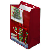 The Workshop Kerstmis Whimsey Medium Cadeauzakje (Achterkant Gekanteld)