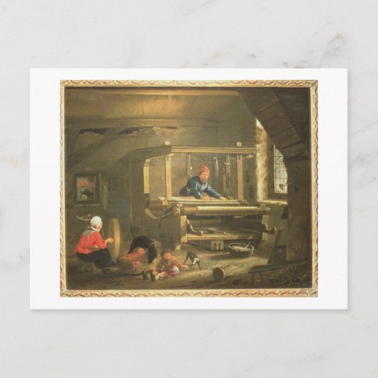 The Workshop of a Weaver, 1656 (oil on canvas) Briefkaart (Voorkant)