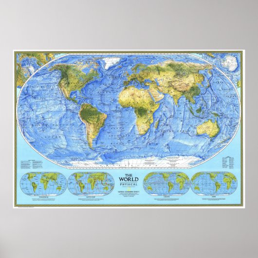 " The World: 1994 Physical MAP ... Poster (Voorkant)