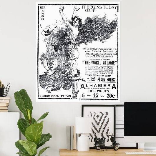 'The World Aflame' 1919  film en poster (Thuiskantoor)