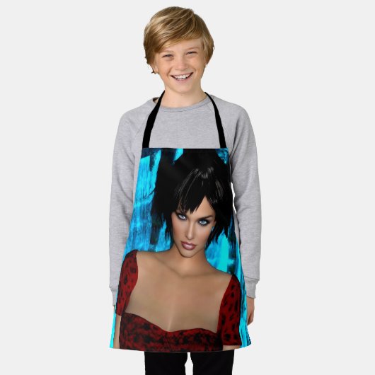 The World Behind the Eyes apron Schort (Gedragen)