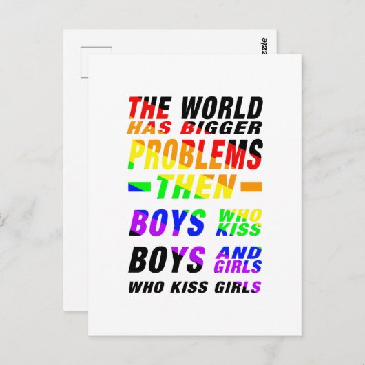 The World has bigger Problems  | LGBTQ+ Pride Briefkaart (Voorkant / Achterkant)